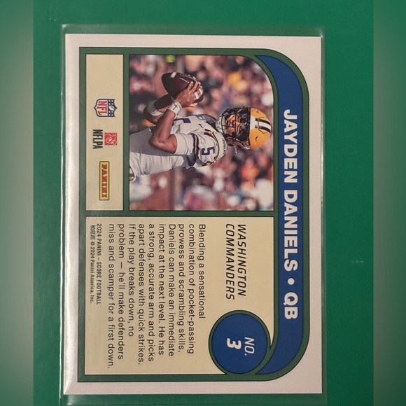 Jayden Daniel’s Score Protential Rookie card No.3 - Picture 2 of 2